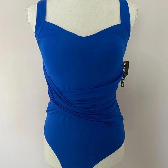 Jantzen Royal Blue One Piece Swimsuit Size 8 - Picture 3 of 15